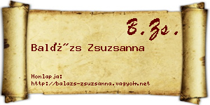 Balázs Zsuzsanna névjegykártya