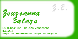 zsuzsanna balazs business card